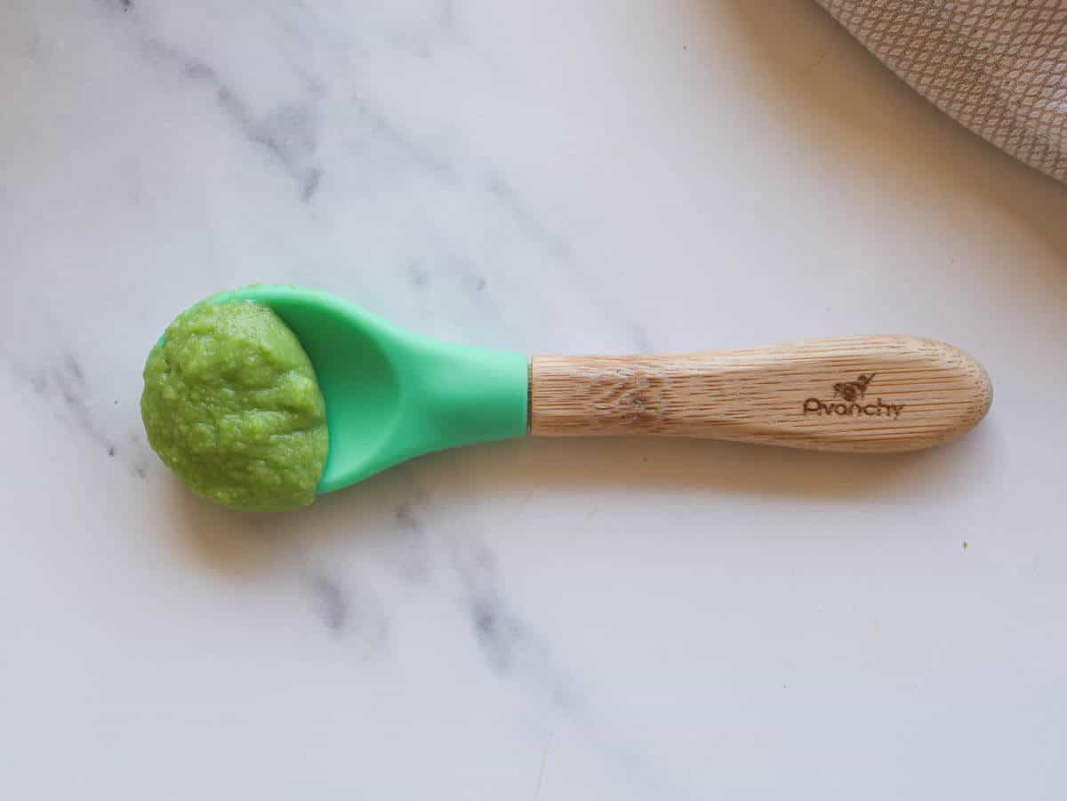 baby puree on a spoon